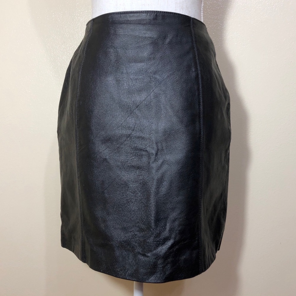 Leather Mini Pencil Skirt - Picture 2 of 3